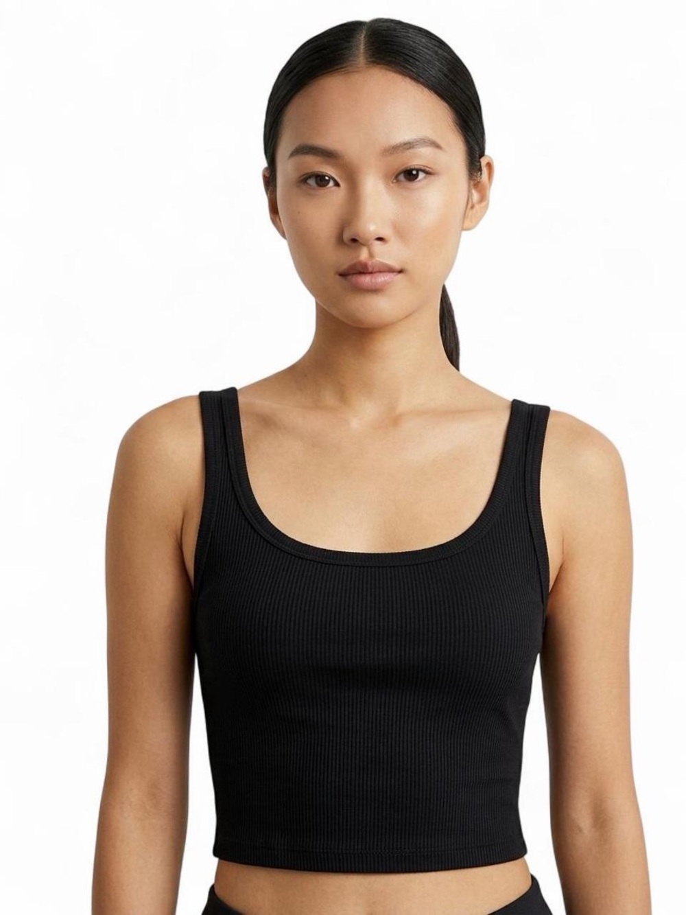 Brandy Melville Black Ribbed Tank Top One Size | Clean Girl Basic